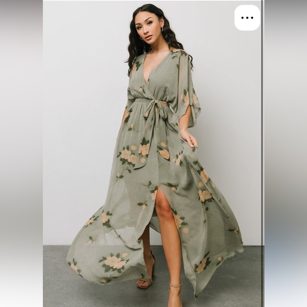 Floral Maxi Dress in Green by Baltic Born